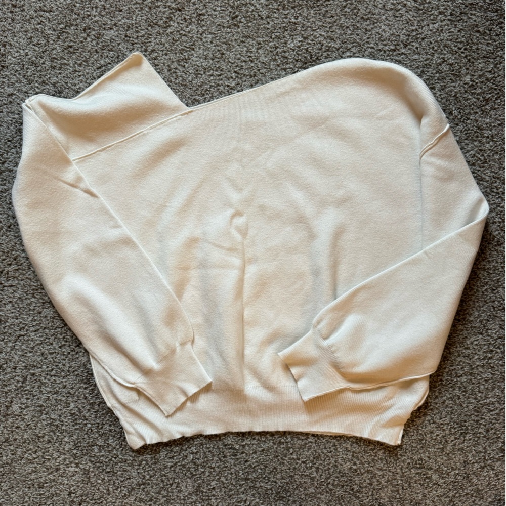 Chic Cream Off-the-Shoulder Sweater